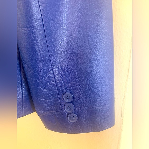 DANIER 100% Lambskin Leather Jacket Blazer-Size XS-Periwinkle Blue/Purple - Picture 4 of 5